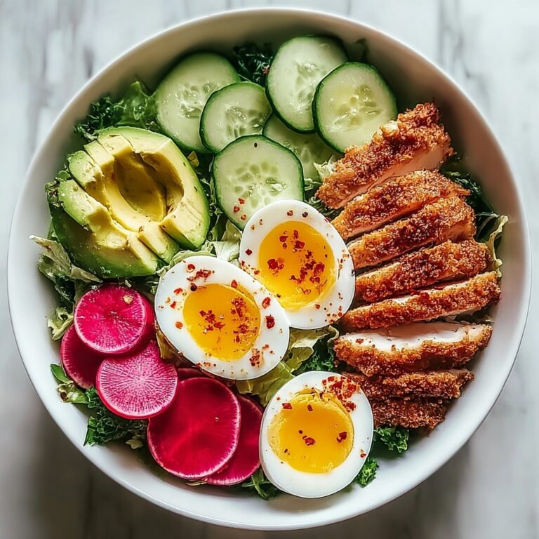 Crispy Chicken & Veggie Power Bowl with Avocado & Soft-Boiled Egg Recipe