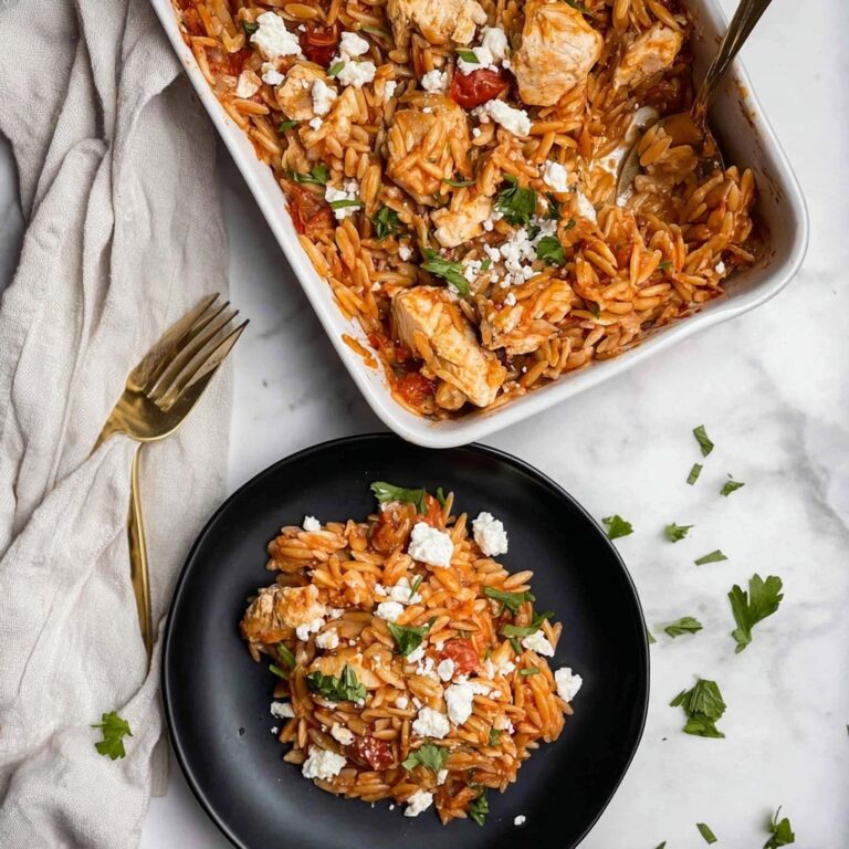 Greek Chicken Orzo Bake Recipe