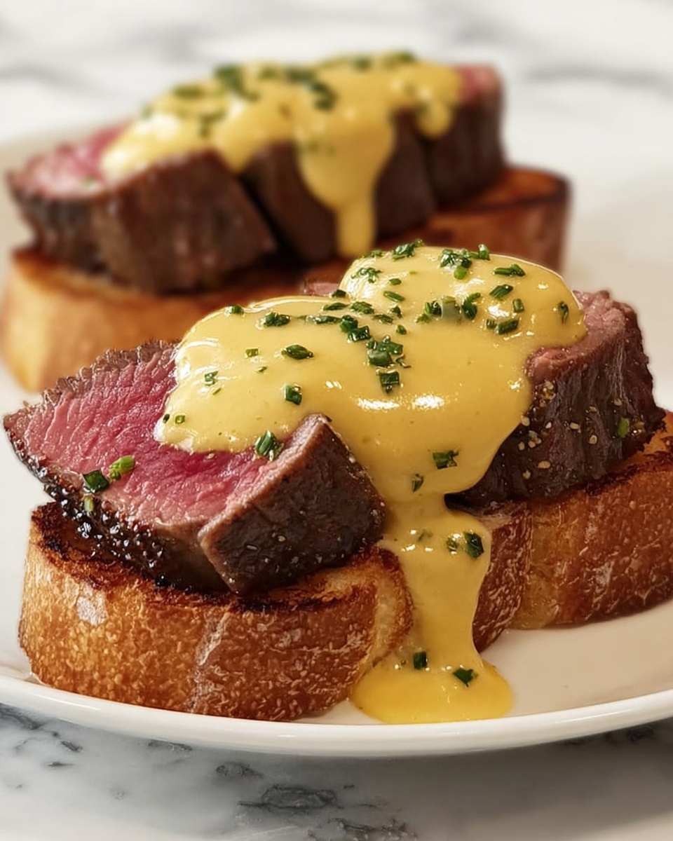 Grilled Beef Tenderloin Crostini with Béarnaise Sauce Recipe - Recipe Image