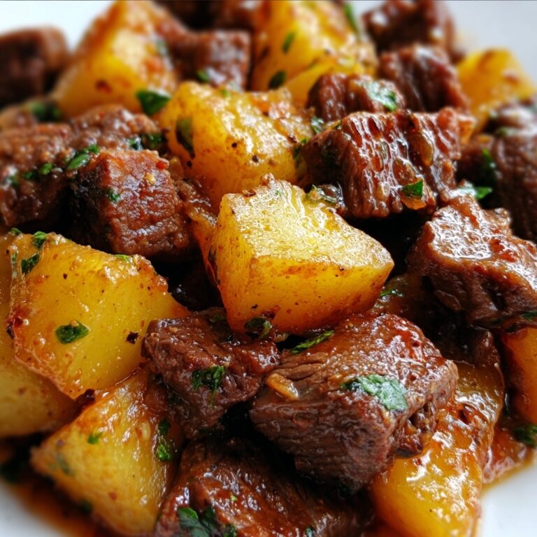 Slow Cooker Garlic Butter Beef Bites & Potatoes Recipe