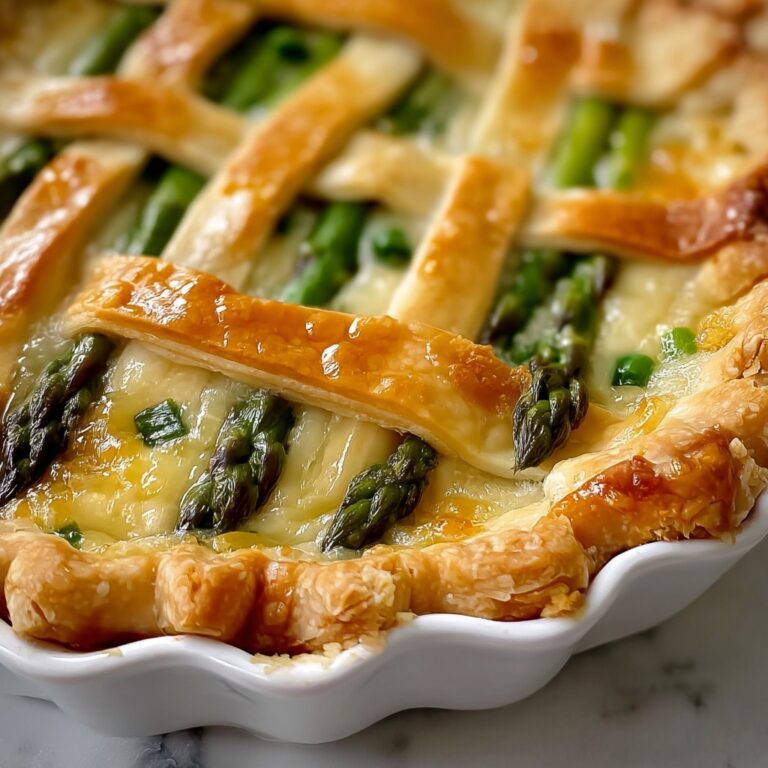 Asparagus Pie with Swiss and Parmesan Cheese Recipe