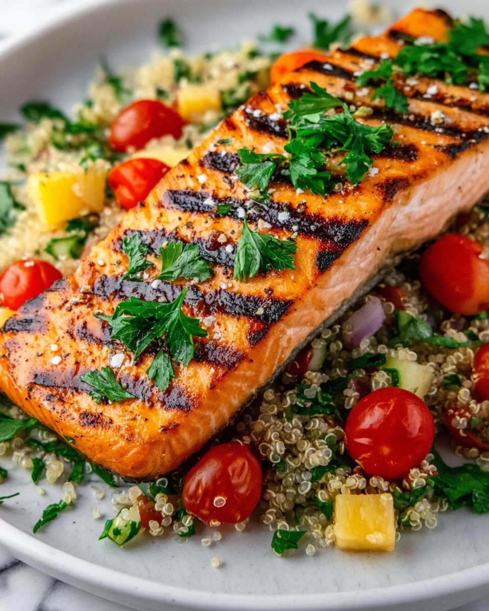 Grilled Salmon with Quinoa Salad Recipe - Recipe Image