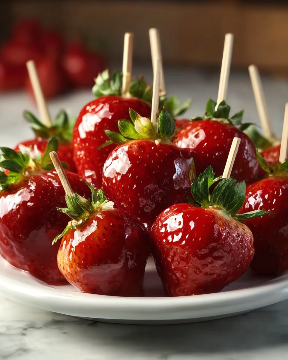 Candy Fruit Skewers: Crunchy, Sweet Strawberry Delight Recipe - Recipe Image