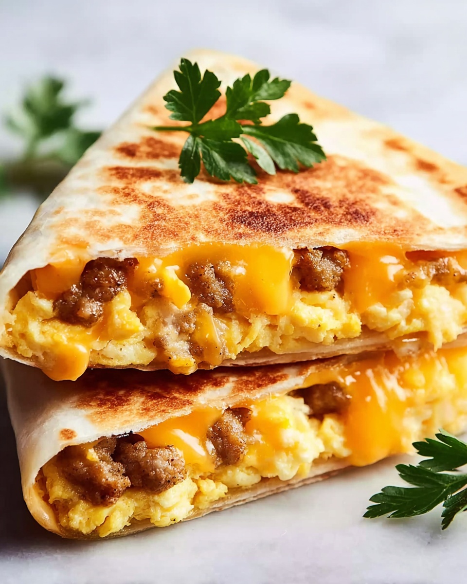 Breakfast Crunchwrap with Hash Browns, Sausage, Eggs, and Cheddar Recipe - Recipe Image