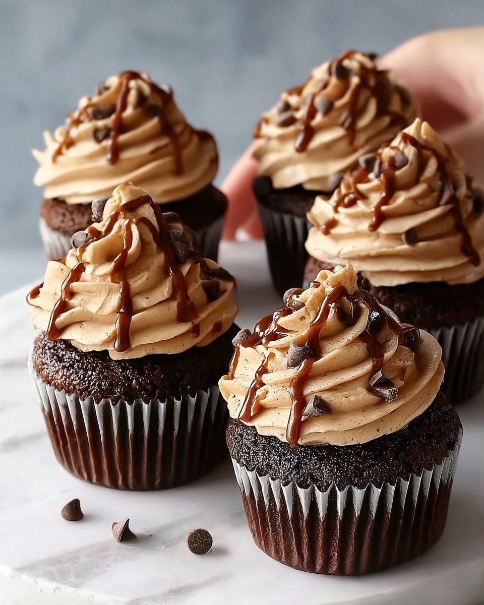 Chocolate Espresso Cupcakes with Salted Caramel Buttercream Recipe - Recipe Image