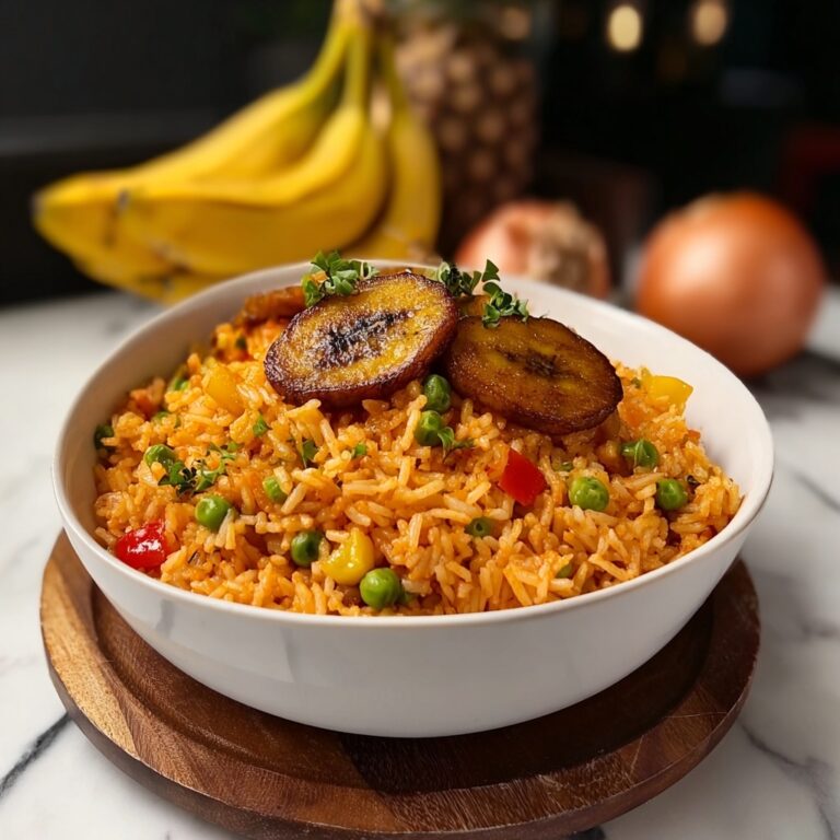 Nigerian Jollof Rice with Plantains Recipe