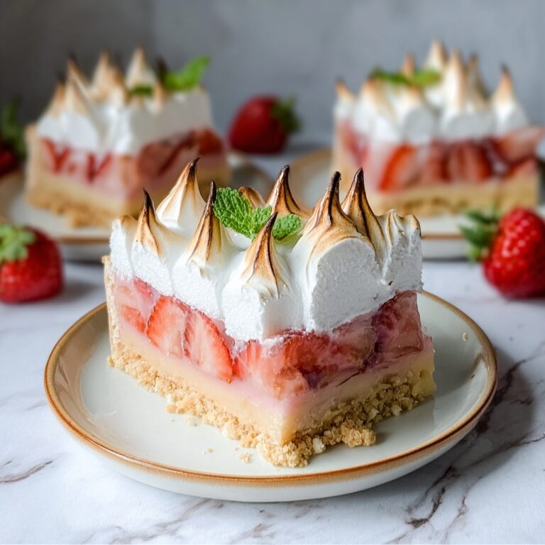 Low Carb Strawberry-Rhubarb Meringue Pie Bars Recipe
