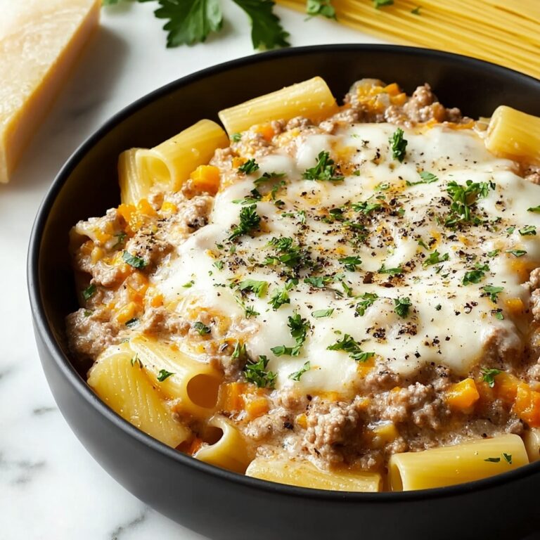Creamy Ground Beef Pasta with Tomato and Cheddar Recipe