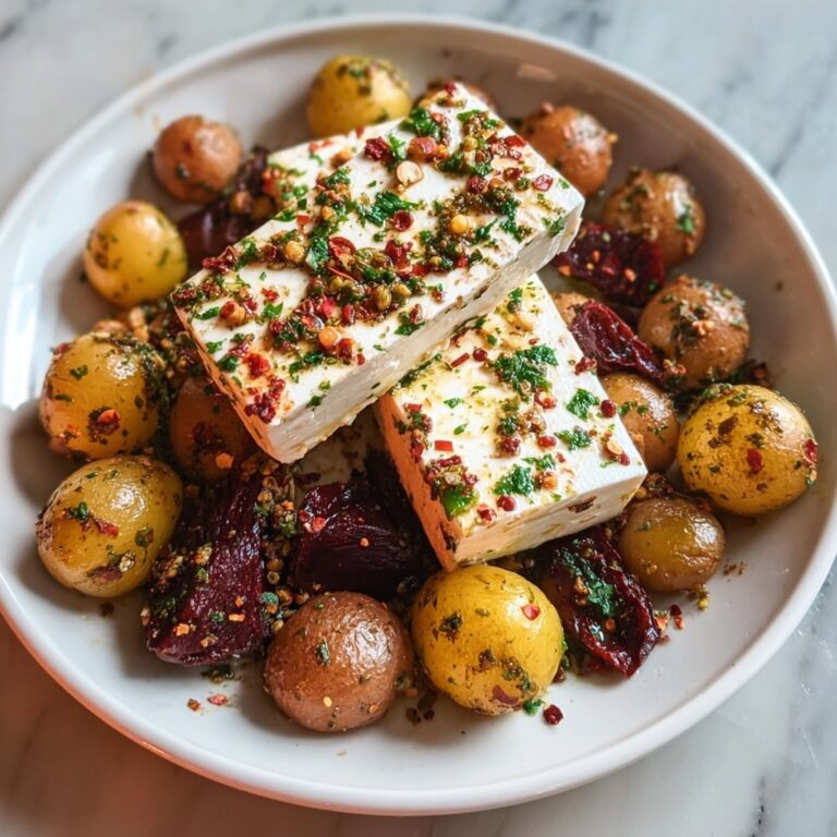 Roasted Baby Potatoes with Baked Feta and Garlic Recipe
