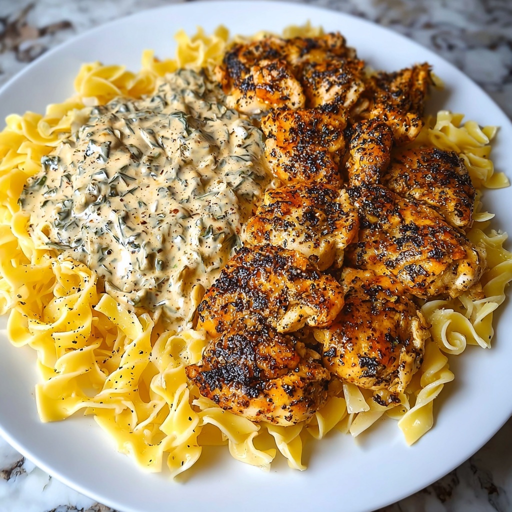 Cajun Chicken Bites with Cheesy Alfredo Linguine Recipe - Recipe Image