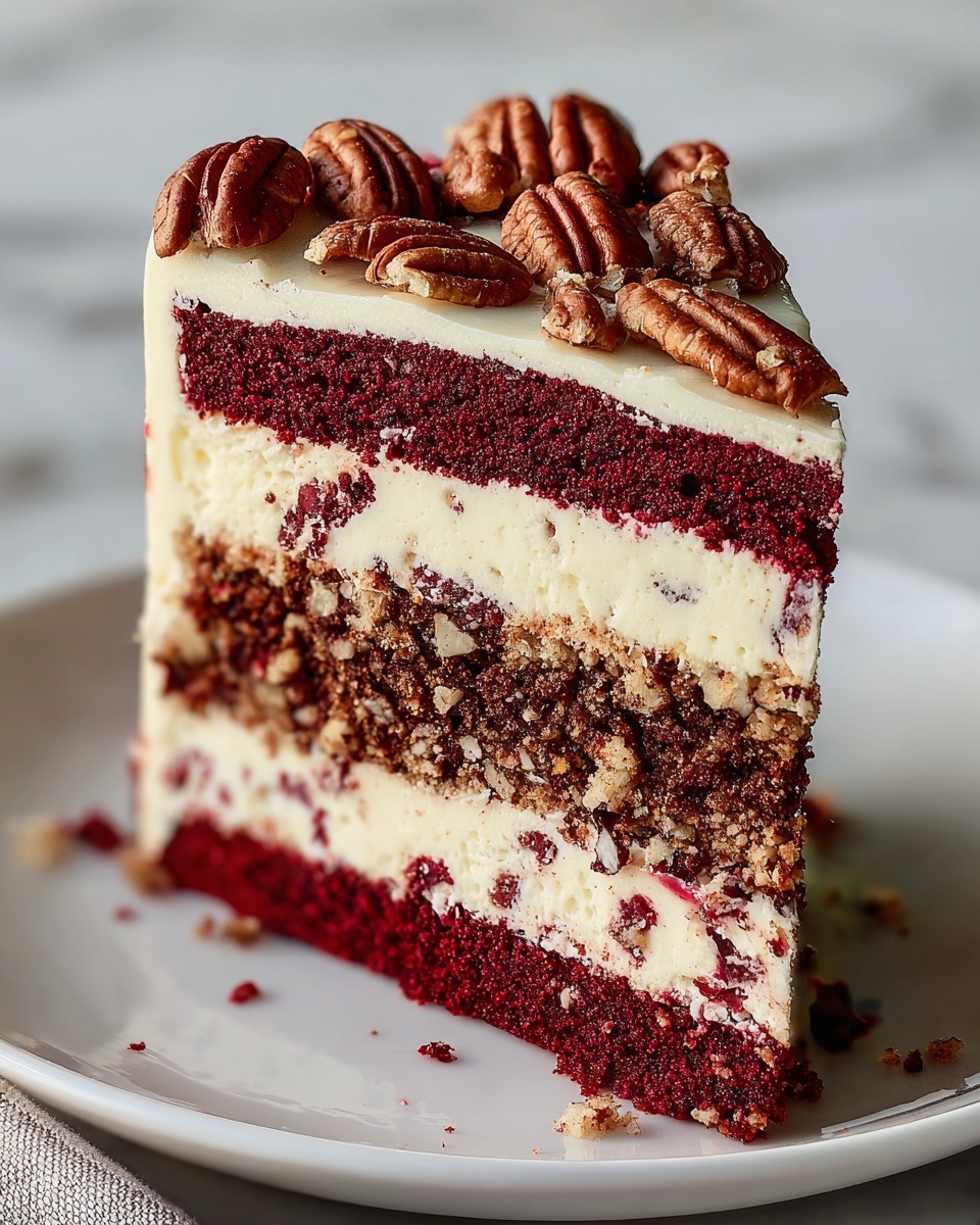 Pecan Red Velvet Cheesecake Recipe - Recipe Image