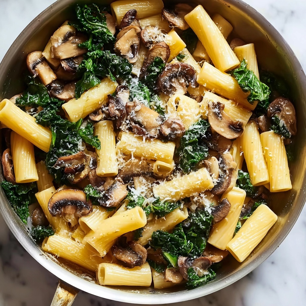 Creamy Spinach and Mushroom Pasta Recipe - Recipe Image