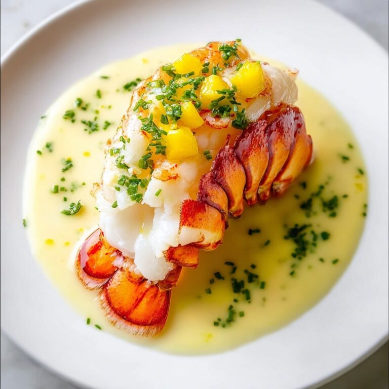 Butter-Poached Lobster Tail with Egg Emulsion Recipe