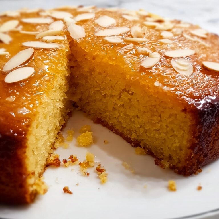 Moist Almond & Orange Semolina Cake Soaked in Citrus Syrup Recipe