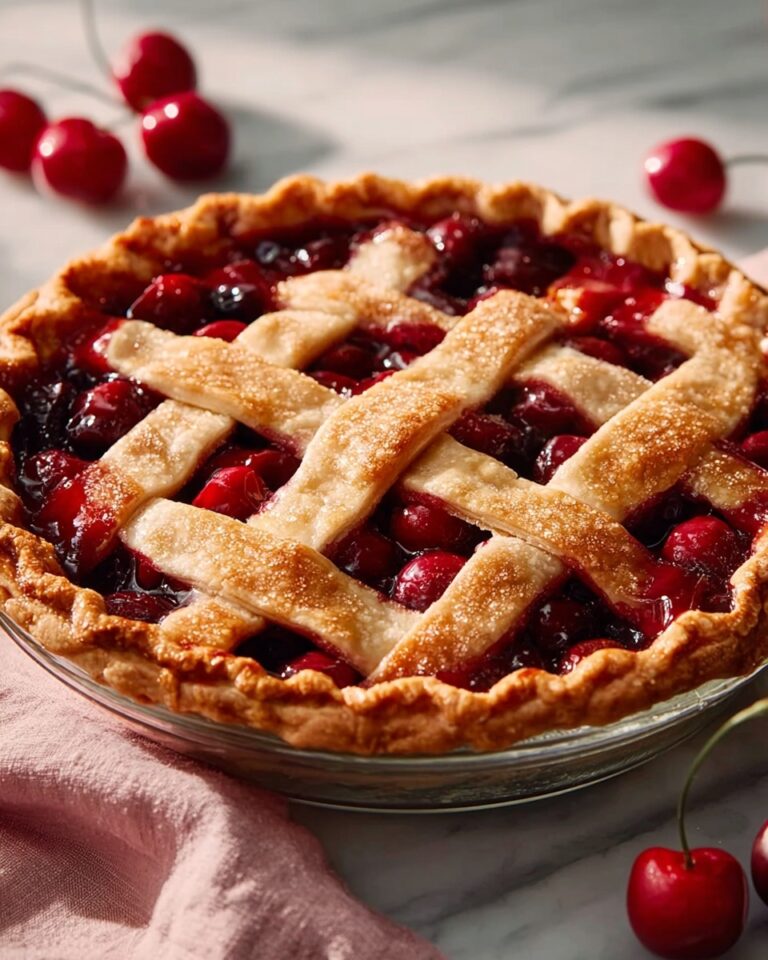Cherry Pie with a Flaky Crust and Sweet Cherry Filling Recipe