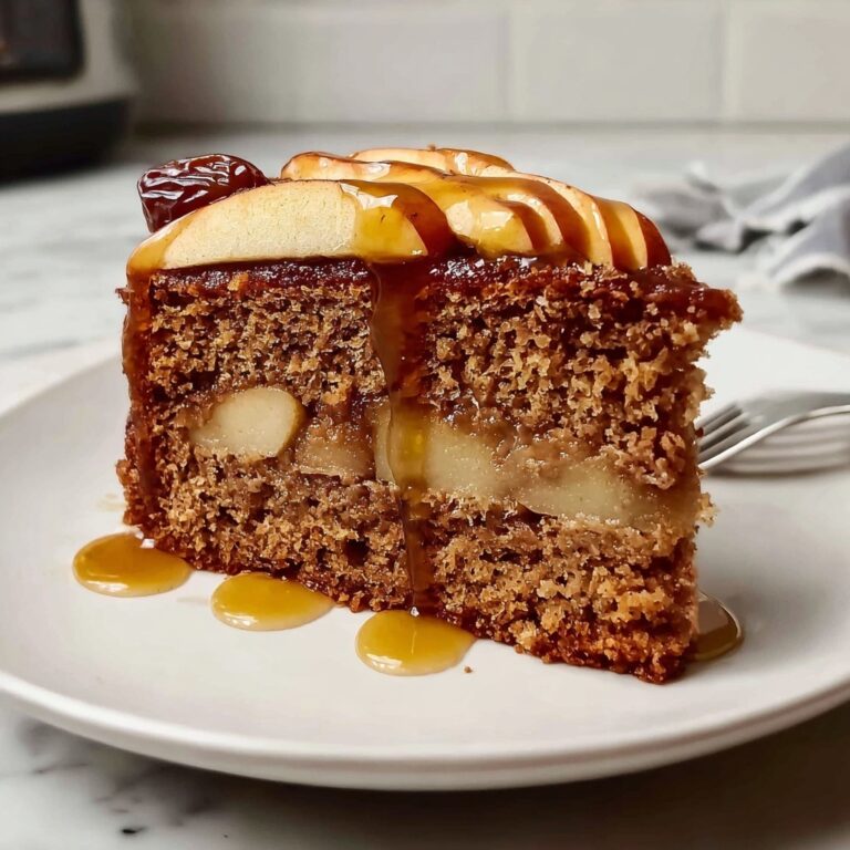 Apple Date Honey Spice Cake with Hot Syrup Recipe