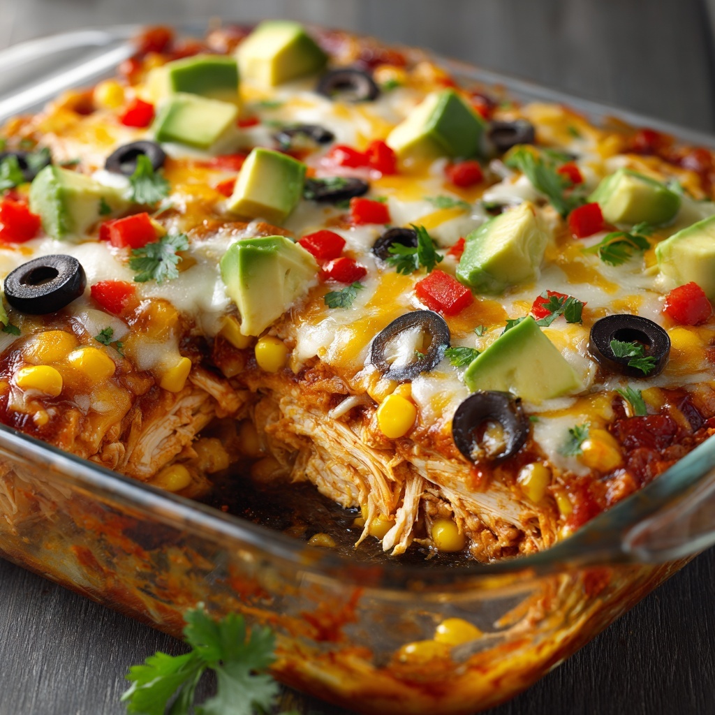 Chicken Burrito Casserole Recipe - Recipe Image