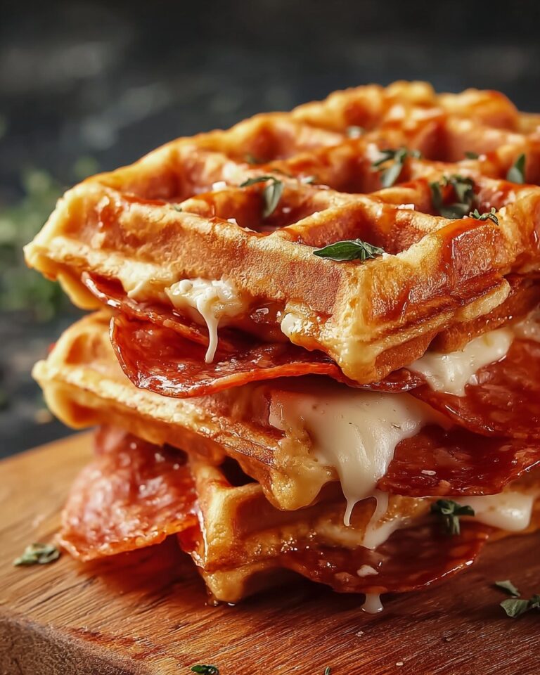 Pizza Stuffed Waffle Snacks Recipe