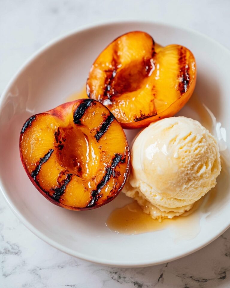 Grilled Peaches with Vanilla Ice Cream Recipe