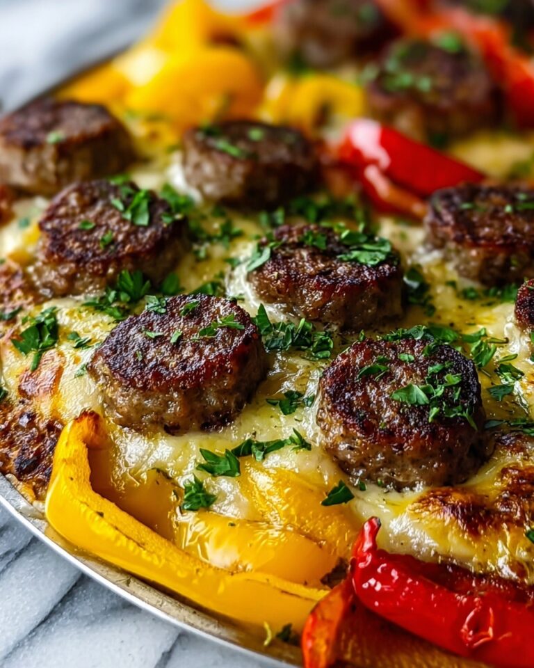 Foil Packet Cheesy Sausage and Peppers Recipe