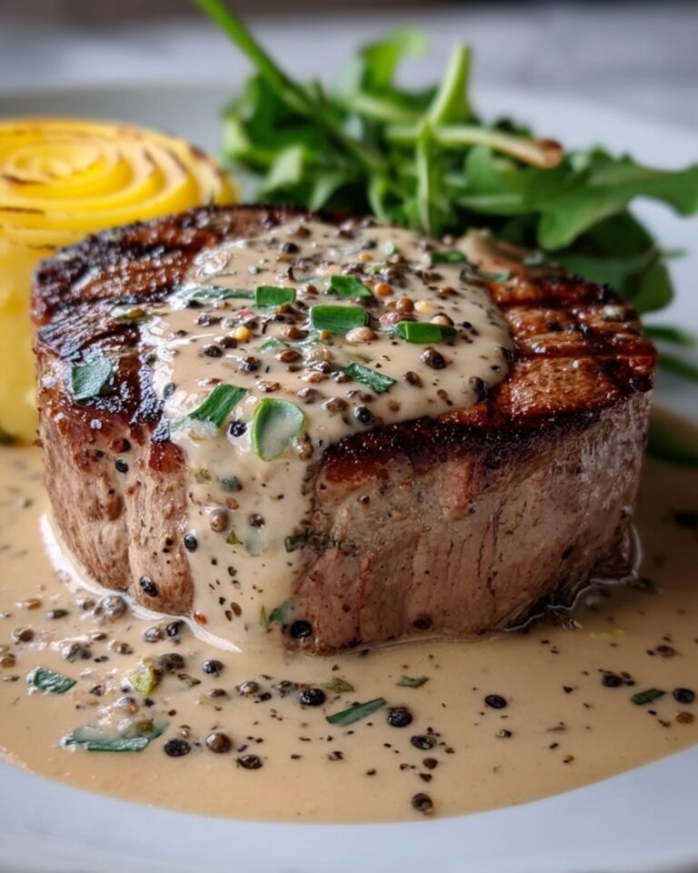 Filet Mignon with Creamy Peppercorn Sauce Recipe