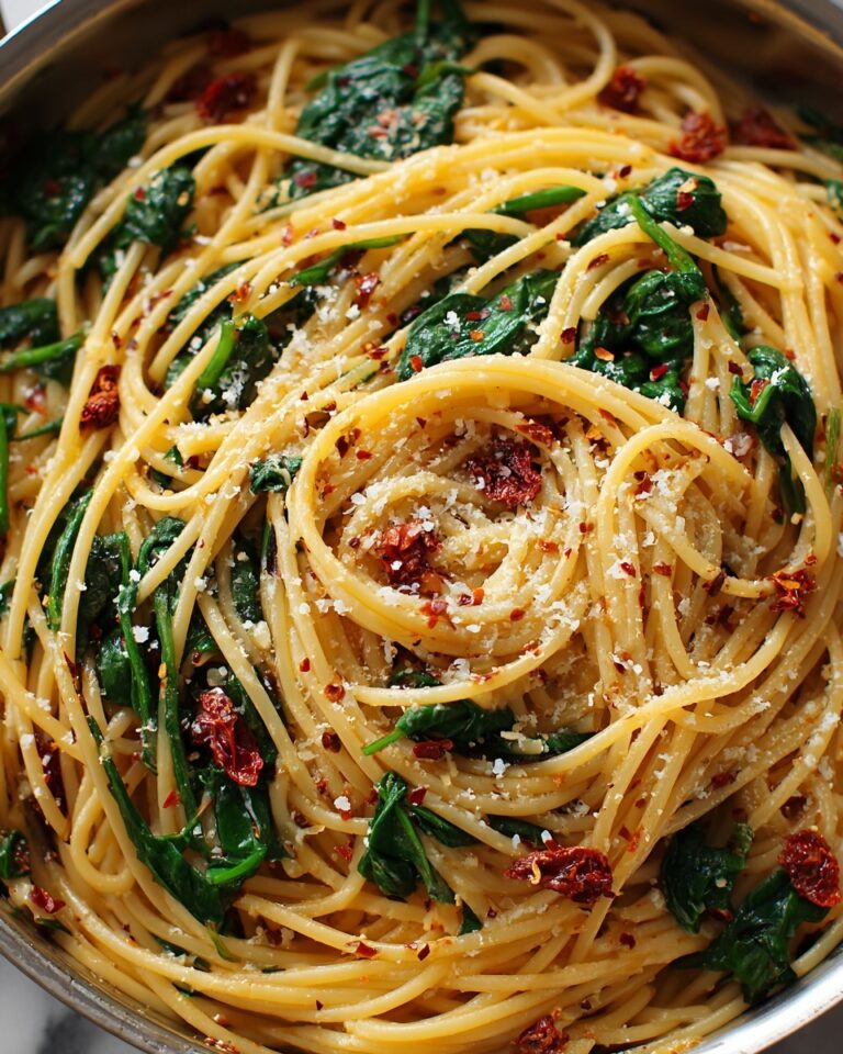 Spaghetti & Spinach with Sun-Dried Tomato Cream Sauce Recipe
